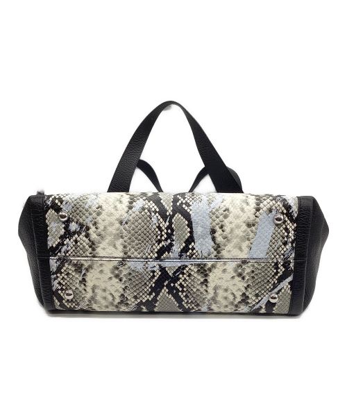 Maison Margiela（メゾンマルジェラ）Maison Margiela (メゾンマルジェラ) パイソン型押しトートバッグ ブラック×グレーの古着・服飾アイテム