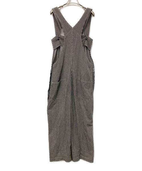 Y's（ワイズ）Y's (ワイズ) GABARDINE OVERALLS ブラック×ホワイト サイズ:2の古着・服飾アイテム