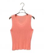 PLEATS PLEASEプリーツプリーズ）の古着「プリーツノースリーブカットソー」｜ピンク