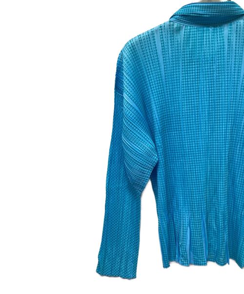 PLEATS PLEASE（プリーツプリーズ）PLEATS PLEASE (プリーツプリーズ) プリーツシャツ ブルー サイズ:3の古着・服飾アイテム