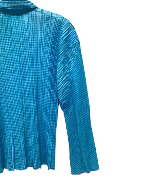 PLEATS PLEASE（プリーツプリーズ）PLEATS PLEASE (プリーツプリーズ) プリーツシャツ ブルー サイズ:3の古着・服飾アイテム