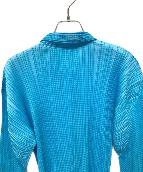 PLEATS PLEASE（プリーツプリーズ）PLEATS PLEASE (プリーツプリーズ) プリーツシャツ ブルー サイズ:3の古着・服飾アイテム