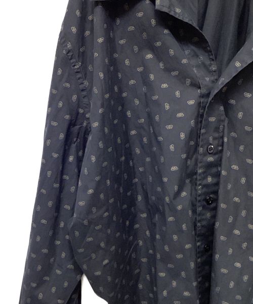 BALENCIAGA（バレンシアガ）BALENCIAGA (バレンシアガ) BBロゴオープンバックシャツ ブラック×ゴールド サイズ:34の古着・服飾アイテム