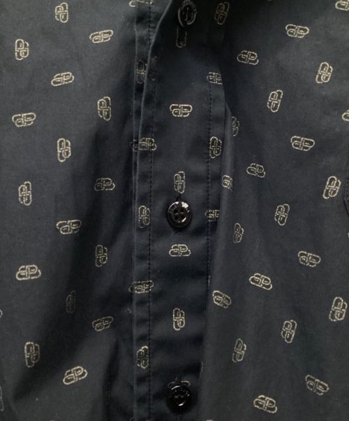 BALENCIAGA（バレンシアガ）BALENCIAGA (バレンシアガ) BBロゴオープンバックシャツ ブラック×ゴールド サイズ:34の古着・服飾アイテム