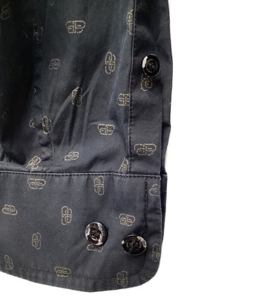 BALENCIAGA（バレンシアガ）BALENCIAGA (バレンシアガ) BBロゴオープンバックシャツ ブラック×ゴールド サイズ:34の古着・服飾アイテム
