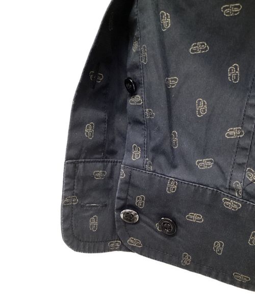 BALENCIAGA（バレンシアガ）BALENCIAGA (バレンシアガ) BBロゴオープンバックシャツ ブラック×ゴールド サイズ:34の古着・服飾アイテム