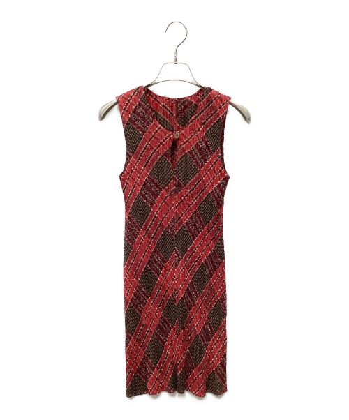 PLEATS PLEASE（プリーツプリーズ）PLEATS PLEASE (プリーツプリーズ) セットアップワンピース レッド サイズ:Lの古着・服飾アイテム