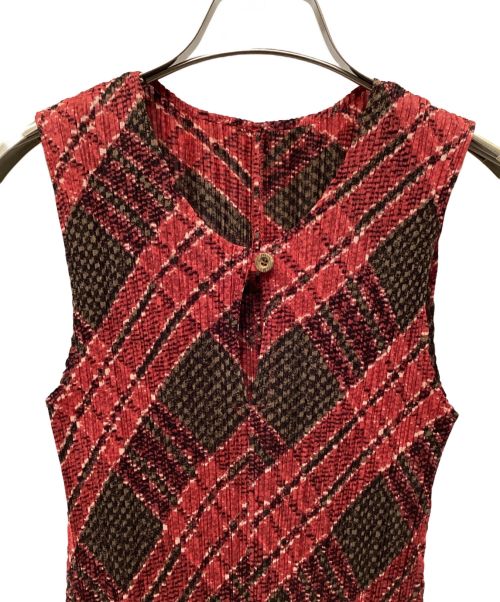 PLEATS PLEASE（プリーツプリーズ）PLEATS PLEASE (プリーツプリーズ) セットアップワンピース レッド サイズ:Lの古着・服飾アイテム