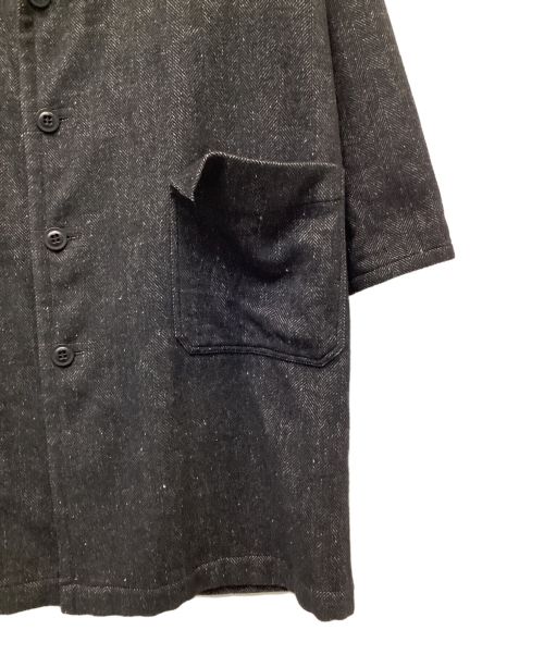 Y's（ワイズ）Y's (ワイズ) NEPPY HERRINGBONE LEFT COLLAR SLIT JACKET ブラック サイズ:1の古着・服飾アイテム