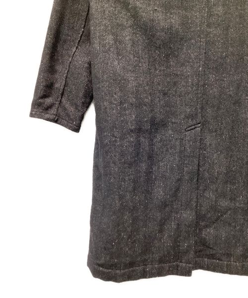 Y's（ワイズ）Y's (ワイズ) NEPPY HERRINGBONE LEFT COLLAR SLIT JACKET ブラック サイズ:1の古着・服飾アイテム