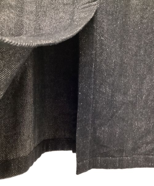 Y's（ワイズ）Y's (ワイズ) NEPPY HERRINGBONE LEFT COLLAR SLIT JACKET ブラック サイズ:1の古着・服飾アイテム