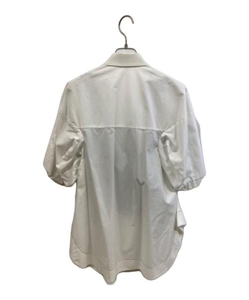 ENFOLD（エンフォルド）ENFOLD (エンフォルド) スビンタイプライター Petal Sleeve combi SHIRT ホワイト サイズ:38の古着・服飾アイテム
