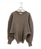 HYKEハイク）の古着「ワイドリブ ロングスリーブ ニット」｜ブラウン