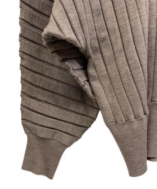 HYKE（ハイク）HYKE (ハイク) ワイドリブ ロングスリーブ ニット ブラウン サイズ:Sの古着・服飾アイテム