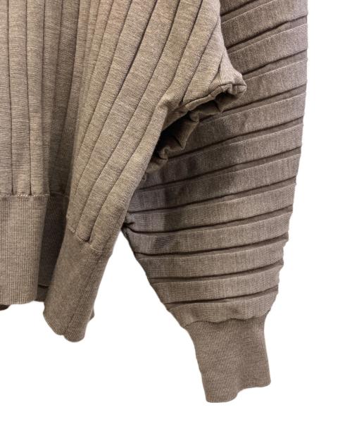 HYKE（ハイク）HYKE (ハイク) ワイドリブ ロングスリーブ ニット ブラウン サイズ:Sの古着・服飾アイテム
