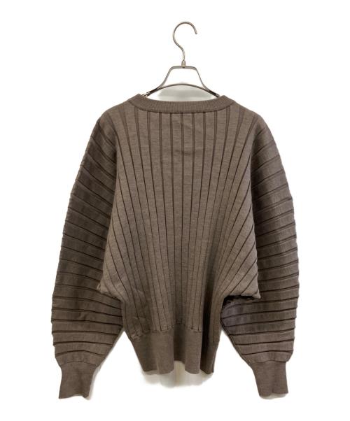 HYKE（ハイク）HYKE (ハイク) ワイドリブ ロングスリーブ ニット ブラウン サイズ:Sの古着・服飾アイテム