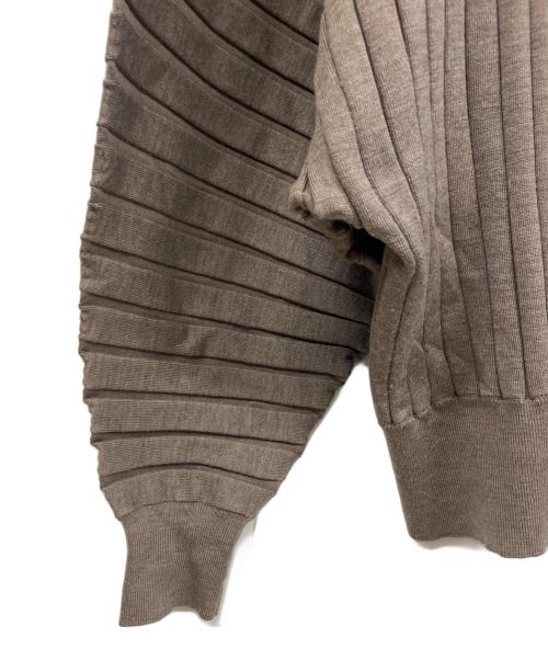 HYKE（ハイク）HYKE (ハイク) ワイドリブ ロングスリーブ ニット ブラウン サイズ:Sの古着・服飾アイテム