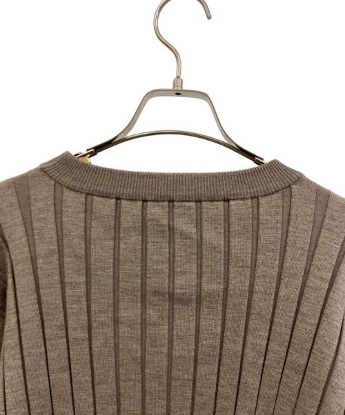 HYKE（ハイク）HYKE (ハイク) ワイドリブ ロングスリーブ ニット ブラウン サイズ:Sの古着・服飾アイテム
