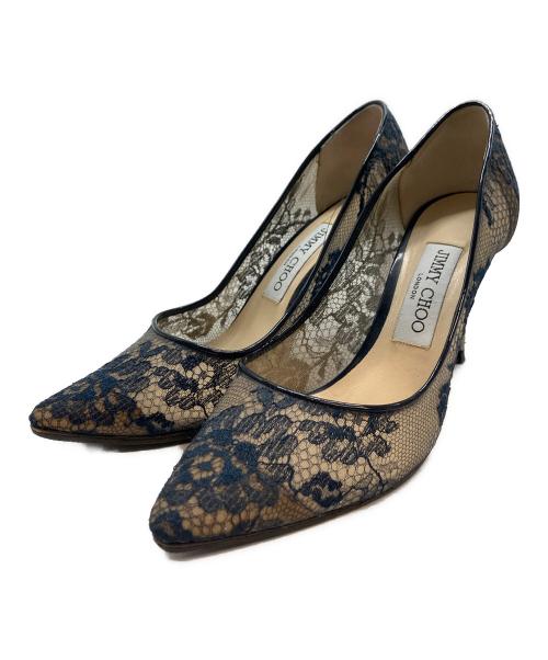 JIMMY CHOO（ジミーチュウ）JIMMY CHOO (ジミーチュウ) レースパンプス ネイビー サイズ: 23.5cmの古着・服飾アイテム