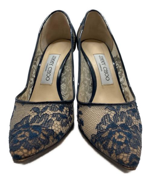 JIMMY CHOO（ジミーチュウ）JIMMY CHOO (ジミーチュウ) レースパンプス ネイビー サイズ: 23.5cmの古着・服飾アイテム