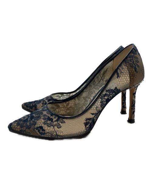 JIMMY CHOO（ジミーチュウ）JIMMY CHOO (ジミーチュウ) レースパンプス ネイビー サイズ: 23.5cmの古着・服飾アイテム
