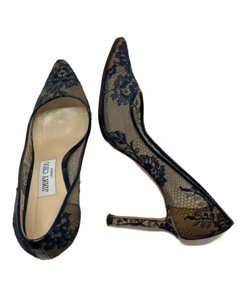 JIMMY CHOO（ジミーチュウ）JIMMY CHOO (ジミーチュウ) レースパンプス ネイビー サイズ: 23.5cmの古着・服飾アイテム