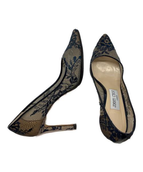 JIMMY CHOO（ジミーチュウ）JIMMY CHOO (ジミーチュウ) レースパンプス ネイビー サイズ: 23.5cmの古着・服飾アイテム