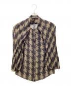 GUCCIグッチ）の古着「シルクブラウス」｜ブラウン×ブラック