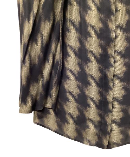 GUCCI（グッチ）GUCCI (グッチ) シルクブラウス ブラウン×ブラック サイズ:38の古着・服飾アイテム