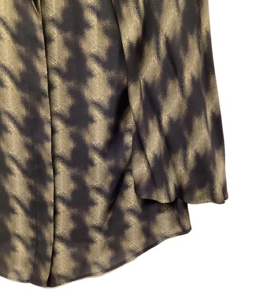 GUCCI（グッチ）GUCCI (グッチ) シルクブラウス ブラウン×ブラック サイズ:38の古着・服飾アイテム