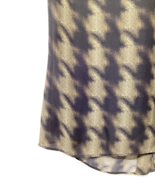 GUCCI（グッチ）GUCCI (グッチ) シルクブラウス ブラウン×ブラック サイズ:38の古着・服飾アイテム