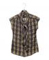 中古・古着 GUCCI (グッチ) シルクブラウス ブラウン×ブラック サイズ:38：17000円