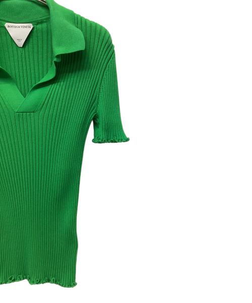 BOTTEGA VENETA（ボッテガベネタ）BOTTEGA VENETA (ボッテガベネタ) ニットポロシャツ グリーン サイズ:Ｓの古着・服飾アイテム