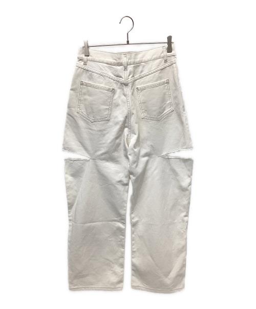Maison Margiela（メゾンマルジェラ）Maison Margiela (メゾンマルジェラ) デニムジーンズ スラッシュディテール ホワイト サイズ:42の古着・服飾アイテム