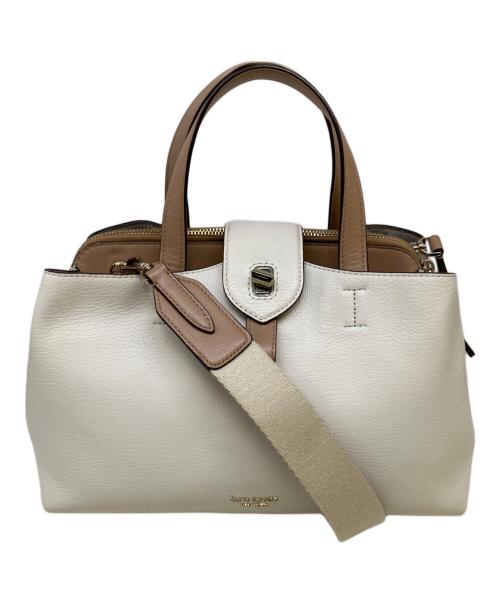 Kate Spade（ケイトスペード）Kate Spade (ケイトスペード) 2WAYバッグ ホワイト×ブラウンの古着・服飾アイテム