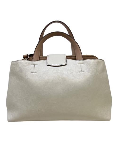 Kate Spade（ケイトスペード）Kate Spade (ケイトスペード) 2WAYバッグ ホワイト×ブラウンの古着・服飾アイテム