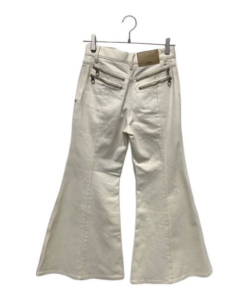 Chloe（クロエ）Chloe (クロエ) ワイドレッグデニムパンツ アイボリー サイズ:38の古着・服飾アイテム