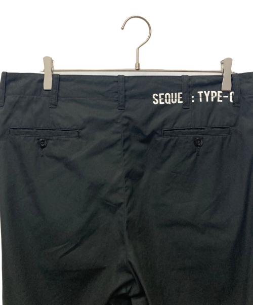SEQUEL（シークエル）SEQUEL (シークエル) T/Cツイル タック テーパード チノパンツ ブラック サイズ:XLの古着・服飾アイテム