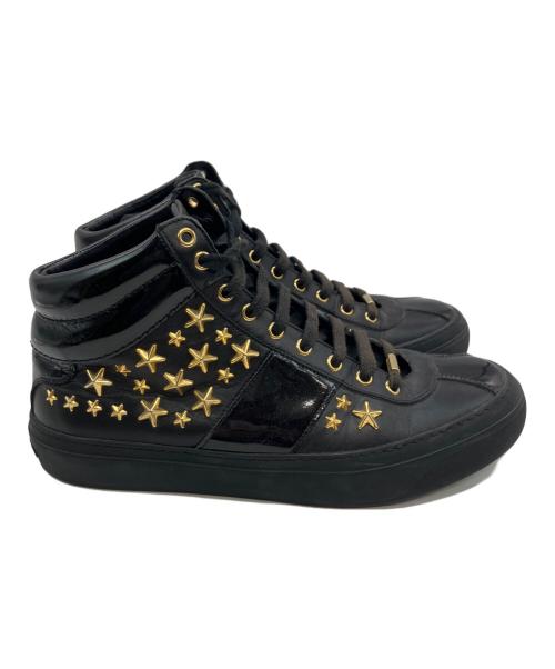 JIMMY CHOO（ジミーチュウ）JIMMY CHOO (ジミーチュウ) スタースタッズエナメルハイカットスニーカー ブラック サイズ:26.5の古着・服飾アイテム