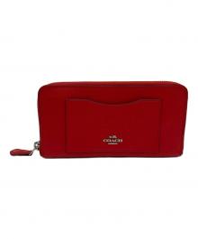 COACH（コーチ）の古着「ラウンドファスナー財布」｜レッド