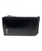 Saint Laurent Parisサンローランパリ）の古着「ラウンドファスナーコインケース」｜ブラック