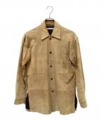 seven by sevenセブンバイセブン）の古着「LEATHER BIG SHIRTS」｜ブラウン