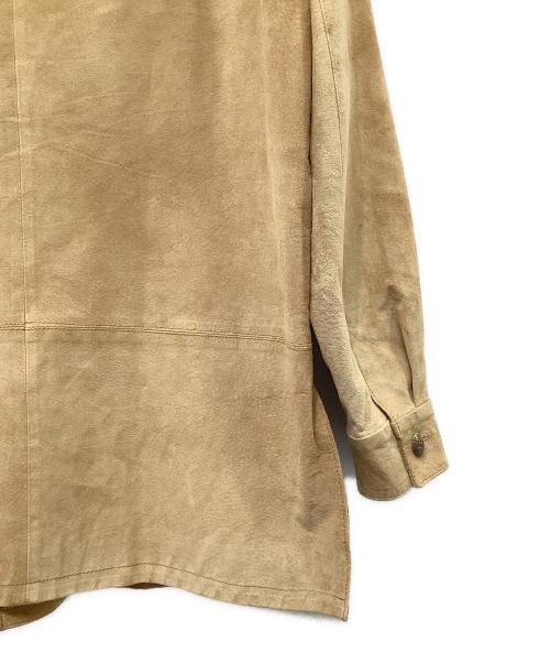 seven by seven（セブンバイセブン）seven by seven (セブンバイセブン) LEATHER BIG SHIRTS ブラウン サイズ:Sの古着・服飾アイテム