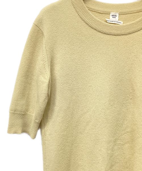 HERMES（エルメス）HERMES (エルメス) 半袖カシミヤセーター ベージュ サイズ:36の古着・服飾アイテム