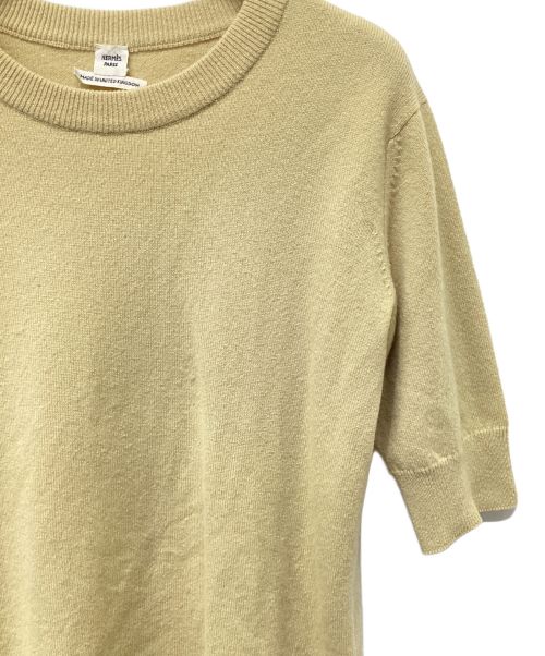 HERMES（エルメス）HERMES (エルメス) 半袖カシミヤセーター ベージュ サイズ:36の古着・服飾アイテム