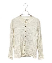 HERMES（エルメス）の古着「総柄ニットカーディガン」｜ホワイト