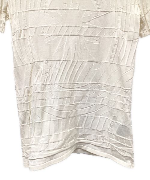 HERMES（エルメス）HERMES (エルメス) 半袖ジャガードニット ホワイト サイズ:38の古着・服飾アイテム