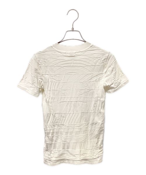 HERMES（エルメス）HERMES (エルメス) 半袖ジャガードニット ホワイト サイズ:38の古着・服飾アイテム