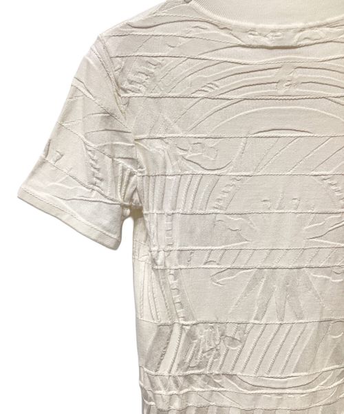 HERMES（エルメス）HERMES (エルメス) 半袖ジャガードニット ホワイト サイズ:38の古着・服飾アイテム