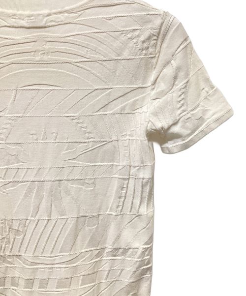 HERMES（エルメス）HERMES (エルメス) 半袖ジャガードニット ホワイト サイズ:38の古着・服飾アイテム